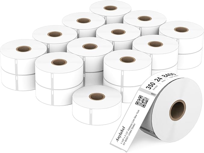 Compatible 1-1/8" x 3-1/2" Direct Thermal Labels Replacement by Anylabel