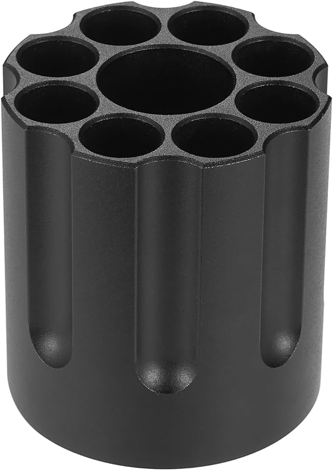 Metal pen holder, Revolver magazine design pencil holder, All aluminum office supplies storage-DeskLoop Office