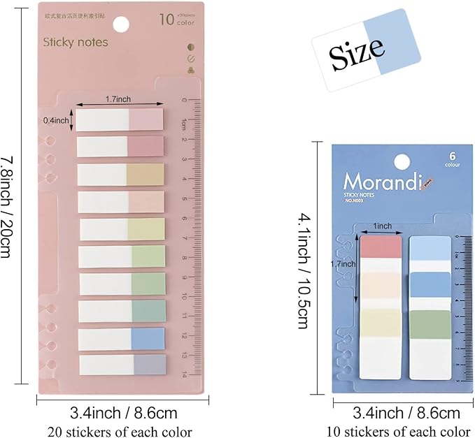 1320pcs Sticky Tabs, Color Writable Morandi Sticky Tabs, Repositionable - Image 2