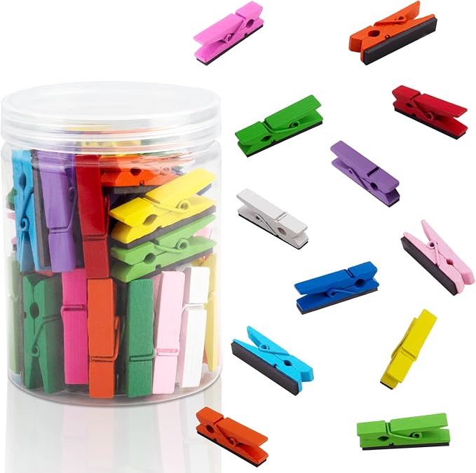 30 Pack Multicolored Magnetic Clips Fridge Magnet by Deoot