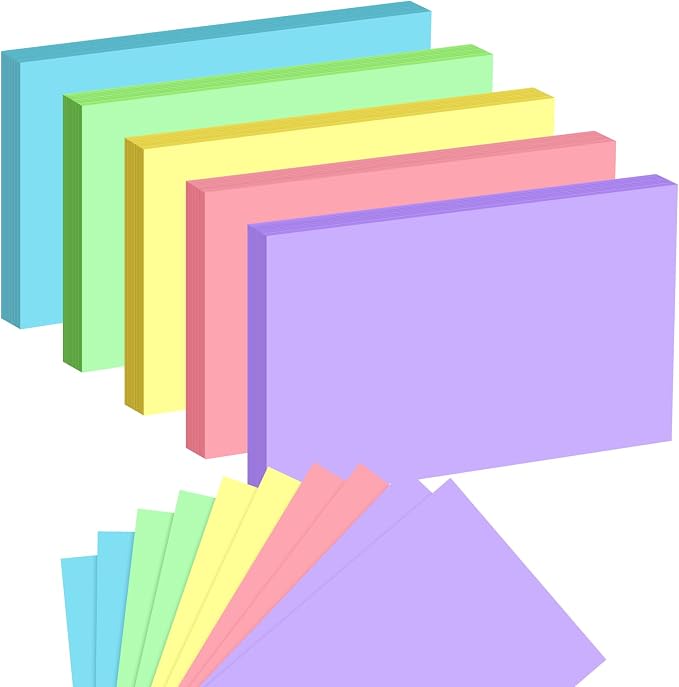 BIGNC Colored Index Cards 4x6, 190 Pack Blank Index Cards, Flash Cards by BIGNC