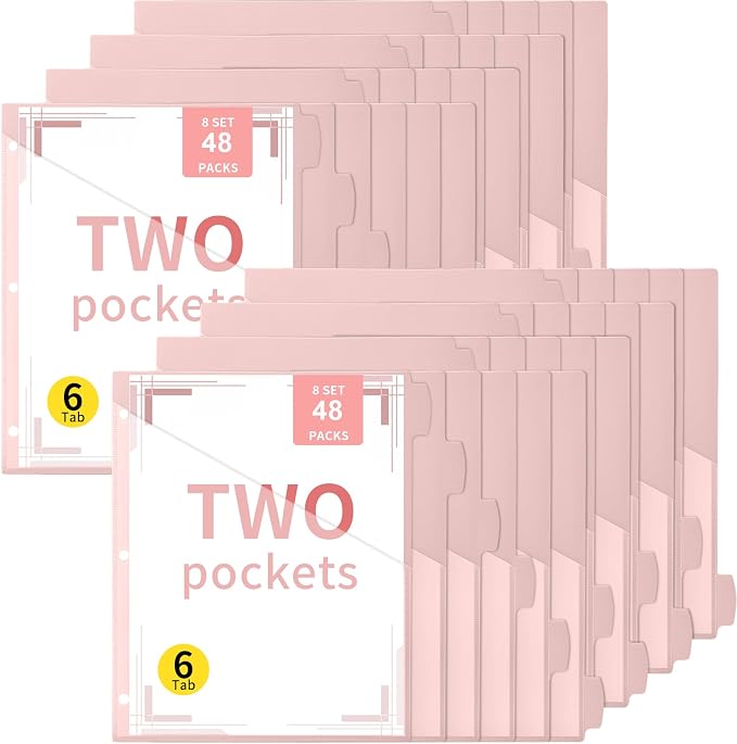 Epakh 48 Pcs Binder Dividers for 3 Rings Binders Index Dividers by Epakh