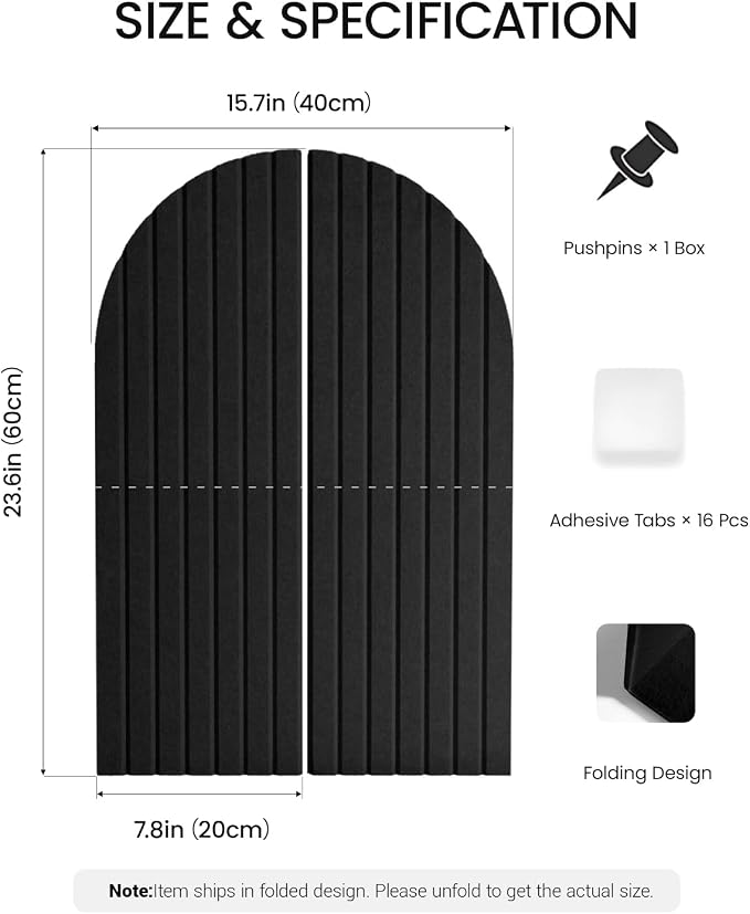 Large Arched Felt Bulletin Board 24"x16" - Image 4