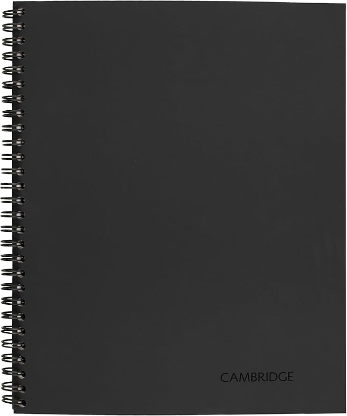 Cambridge Notebook, Business Notebook, 8-1/4" x 11", 80 Sheets, Legal Ruled, Flexible Cover, Wirebound, Gray (06062) (Pack of 12)-DeskLoop Office