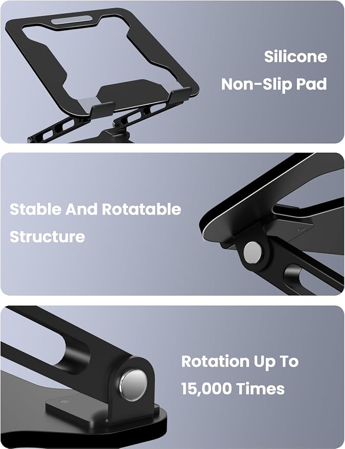 LOXP Adjustable Laptop Stand for Desk, Metal Foldable Laptop Riser Holder - Image 9
