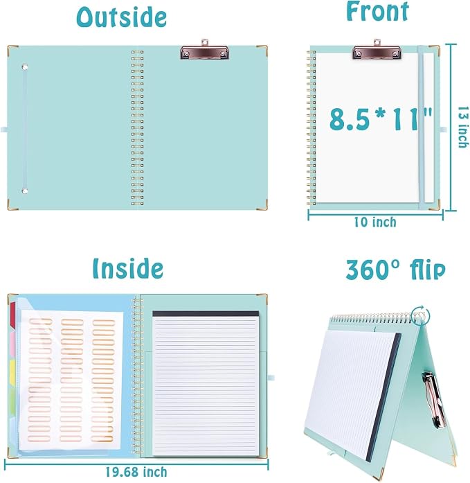 HAUTOCO Clipboard Folio with Refillable Notepad - Image 3