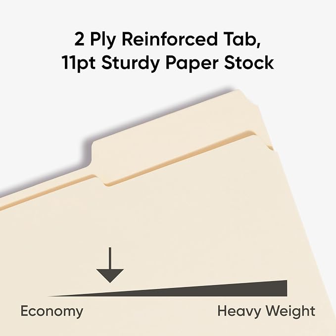 Smead File Folders Letter Size, Reinforced 1/3-Cut Tab, Letter Size, Manila - Image 4