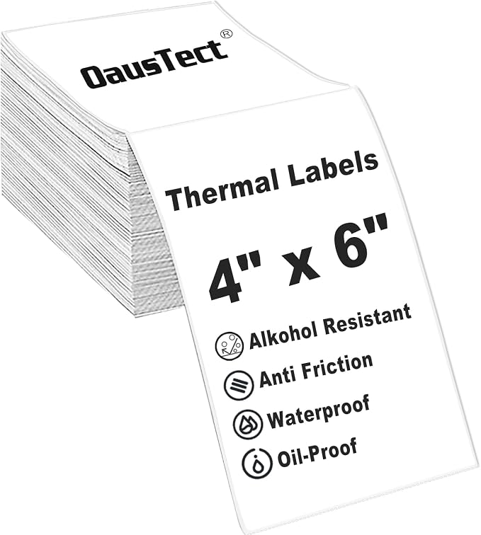 4x6 Thermal Labels, OausTect 100 FanFold Shipping Labels, Thermal Printer by OausTectDirect