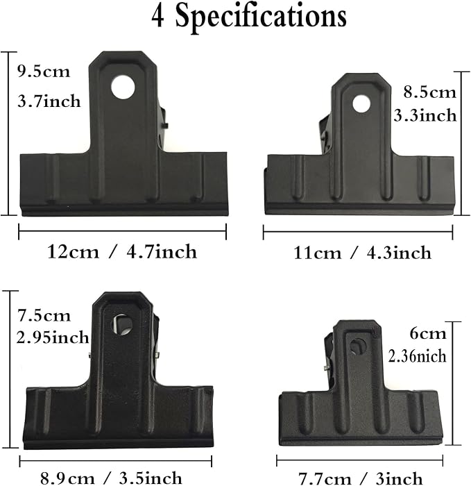 Locci Black Large Bull Clips, Jumbo Binder Clips - Image 6