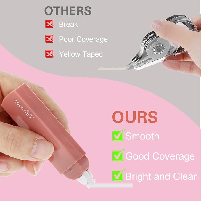 6Pcs Mini White Correction Tapes, Quick Dry Smooth Pull Out - Image 4
