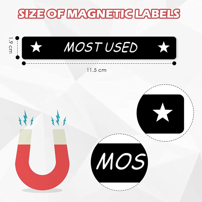 Tenare Magnetic Tool Box Labels, 4.5 x 0.75 Inch Organizer Magnets - Image 2