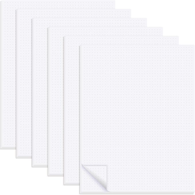zmybcpack 6 Pack 8.5"X11" Dot Grid Memo Pads, Dot Grid Paper Notepad, Letter by zmybcpack