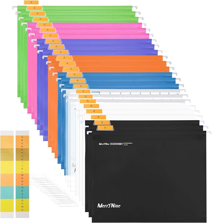 Merrynine Hanging File Folders Letter Size 24pcs, Polypropylene Filing Cabinet by MerryNine