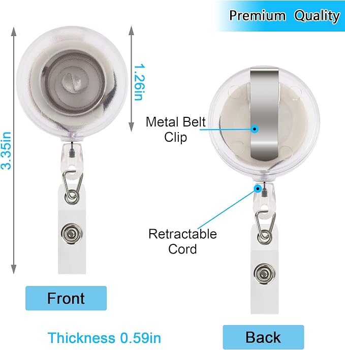 JANYUN 50 Pcs Retractable Badge Reel Clips Holder - Image 2