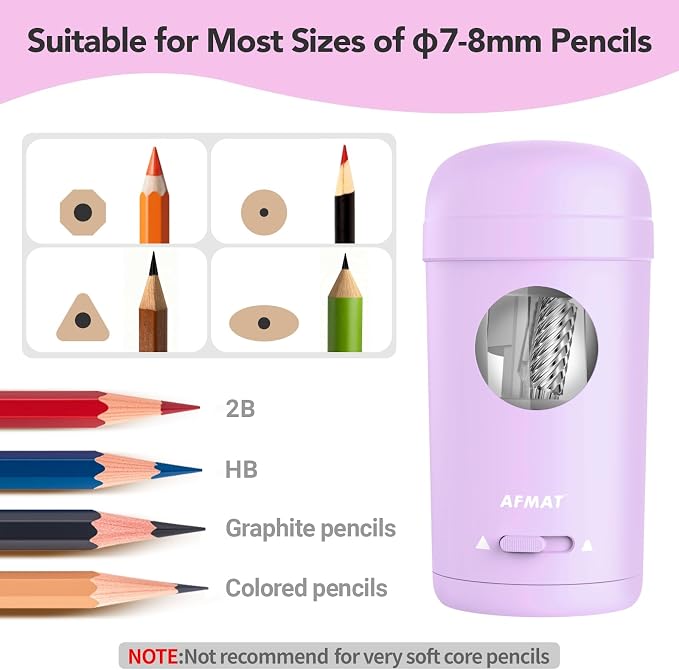 AFMAT Electric Pencil Sharpener, Fully Automatic Pencil Sharpener - Image 3