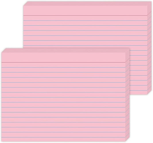 JINMIKEJI Pink Ruled Index Cards 5x7 Inch by JINMIKEJI