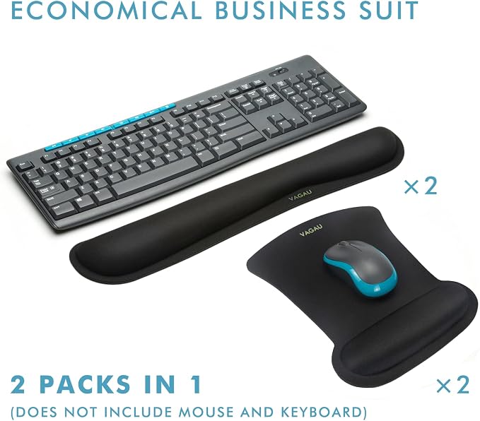 VAGAU Premium Keyboard Wrist Rest and Mouse Pad Wrist Support, Ergonomic Memory - Image 6