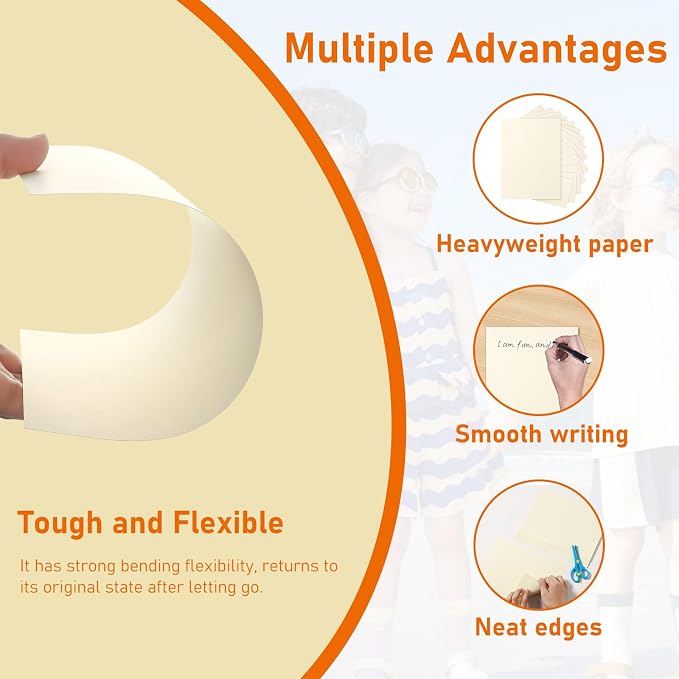 Guakicae 150 Sheets Cream Cardstock 4 x 6 Ivory Paper, 300gsm/110lb Heavyweight - Image 3