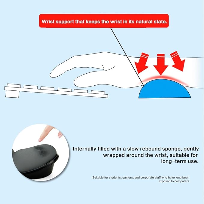 Memory Foam Mouse, Keyboard Wrist Rest Pad Anti-Skid Mousepad Support Mat - Image 4