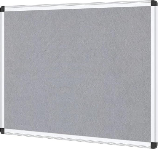 VIZ-PRO Notice Board Felt Gray, 48 X 36 Inches by VIZ-PRO