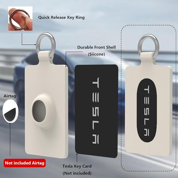 Tesla Key Card Holder with AirTag Slot, AirTag Card Key Holder - Image 2