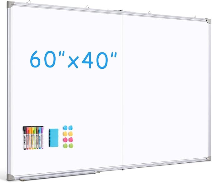 DOLLAR BOSS Large White Board 60 x 40 Inch Foldable Magnetic Whiteboard by DOLLARBOSS