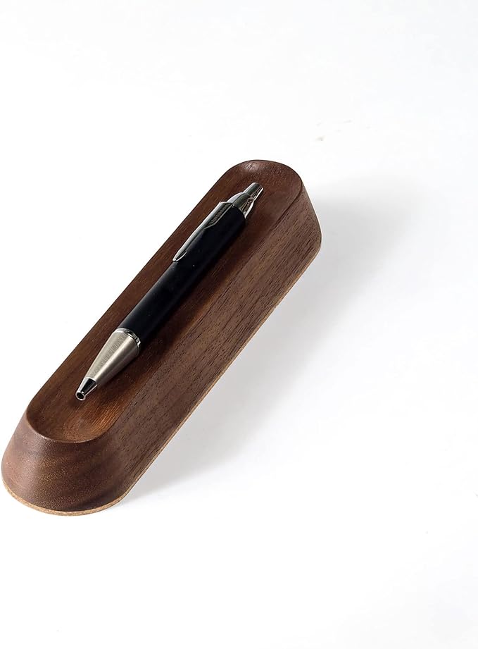 Wood Pen Tray – Handmade Walnut Desk Organizer, Minimalist Pen Holder for Office, Home, Gift (MODEL-2-WALNUT)-DeskLoop Office