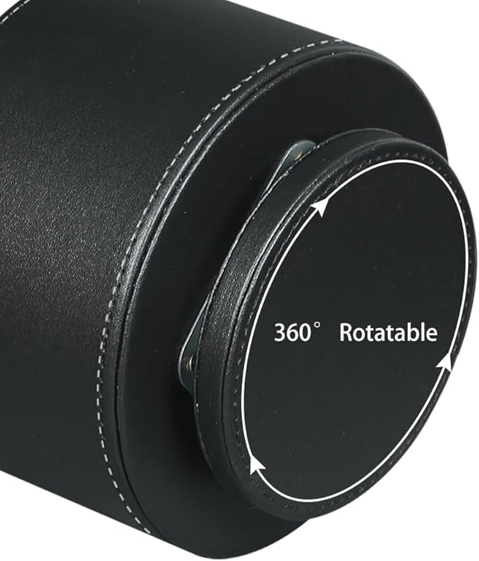 Fanousy 360° Rotating Pen Holder for Desk, Leather Pencil Pen Organizer Remote Control Holder Table Desktop Nightstand Organizer Caddy Storage, Office Desk Organizers And Accessories 5.5x5.5x4.0 Inch-DeskLoop Office