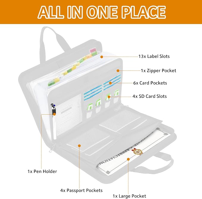 onvvippiv File Organizer Fireproof Expanding Accordion File Folder - Image 3