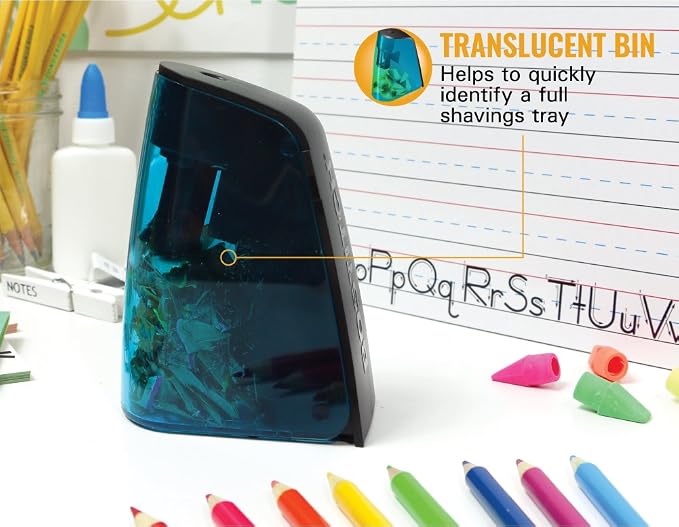 Bostitch Office Battery Pencil Sharpener, Hinged Tray, Colored Pencil Compatible - Image 8