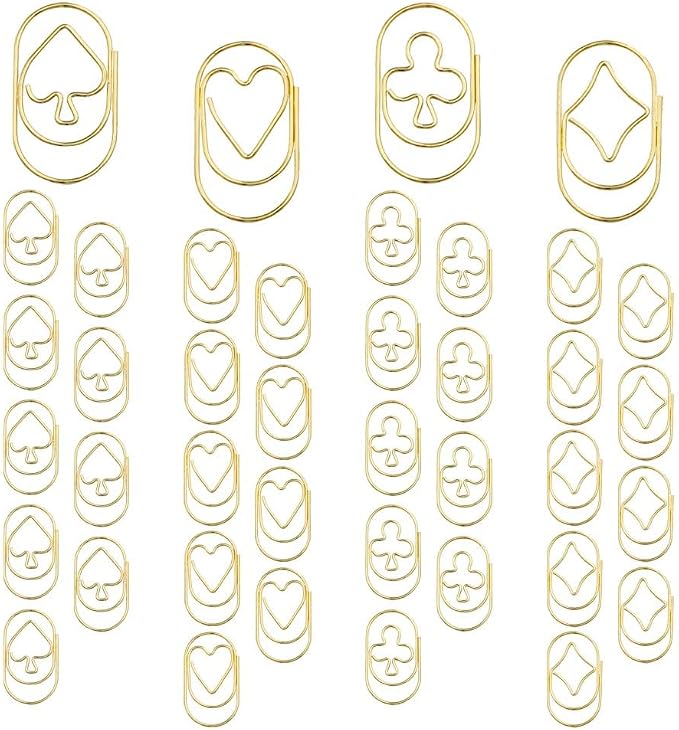 OWLFAVO 40pcs Poker Suit Shape Paper Clips by OWLFAVO