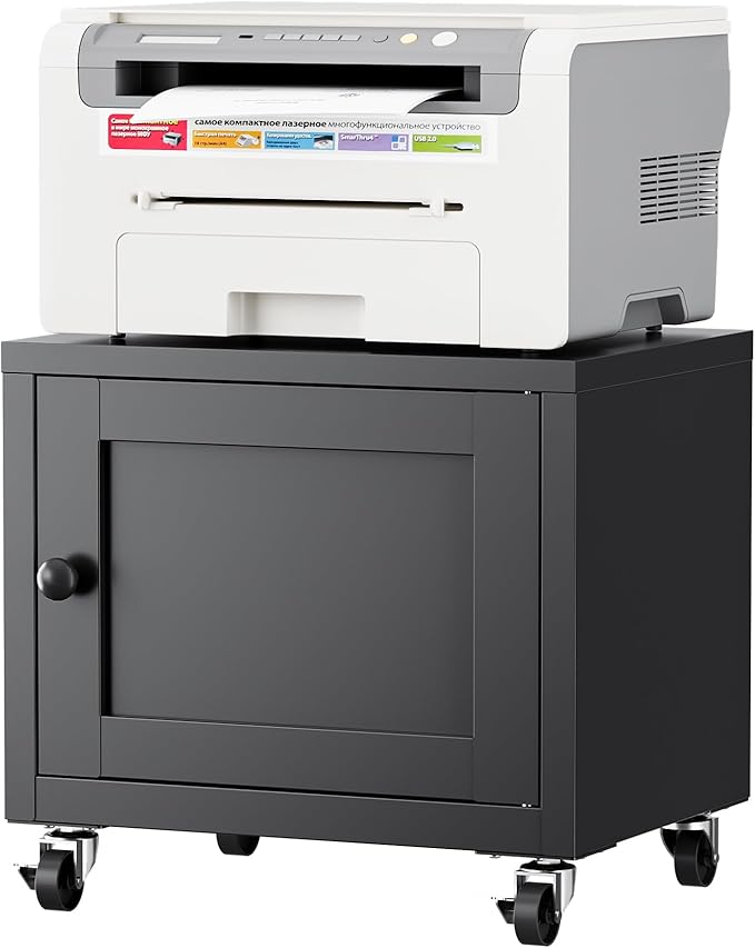 Small Printer Stand with Storage, Home Office Printer Table by LVSTEEL