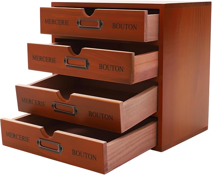 Vintage Wooden Drawers Organizer, 16-Drawer Desktop Storage Box by LKOEWQZAMX