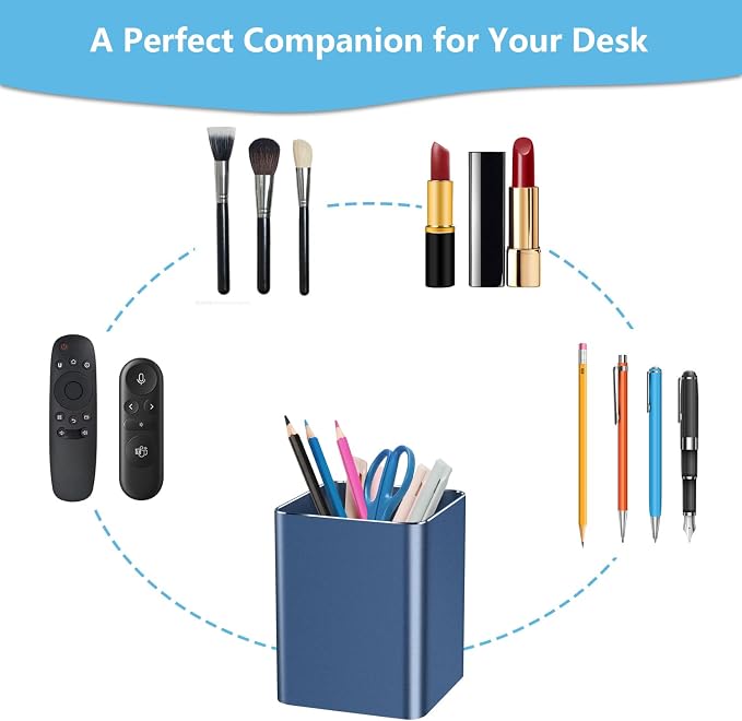 Pen holder, square pen cup, Metal pen pencil holder, desktop pencil cup - Image 6