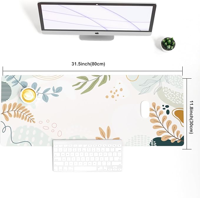 Colorful Star Minimalist Large Mouse Pad, Abstract Botanical Waterproof Desk Mat - Image 6
