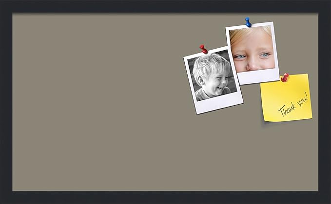 PinPix 24x14 Inch Cork Bulletin Board. This Decorative Framed Pin Board Comes with Pewter Design and a Satin Black Frame. Ideal for Home Office Decor or Message Board (PinPix-1812)-DeskLoop Office