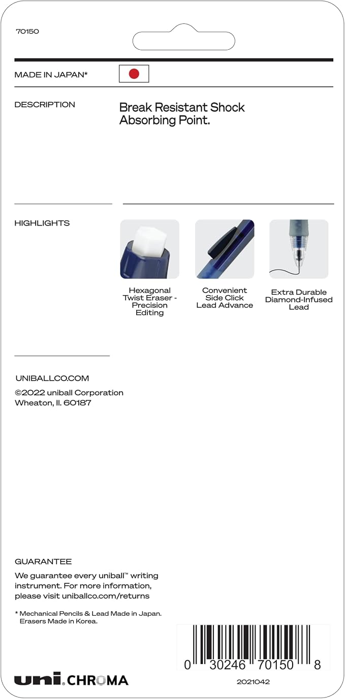 uniball Chroma Mechanical Pencil Starter Kit, HB #2, 4 Pack - Image 2