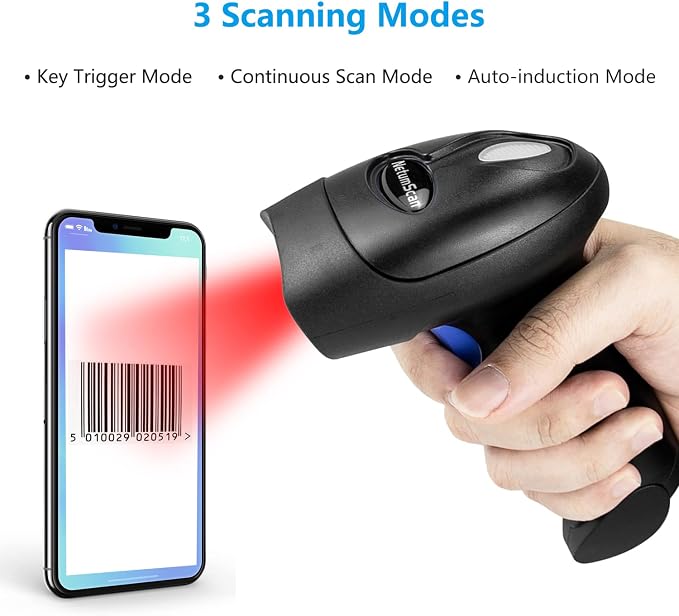 NetumScan Wireless 2D 1D Barcode Scanner, 2.4G & Wired Connection Scanner | QR - Image 2