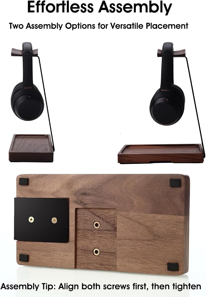 Walnut Headphone Stand, Wooden Headset Stand - Image 5