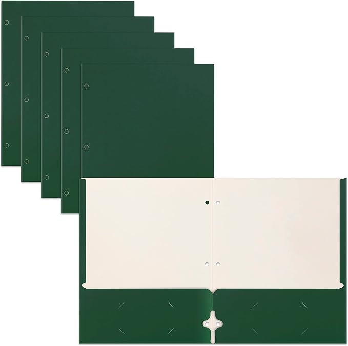 Better Office Products Two Pocket Portfolio Folders, Dark Green, Letter Size by BetterOfficeProducts