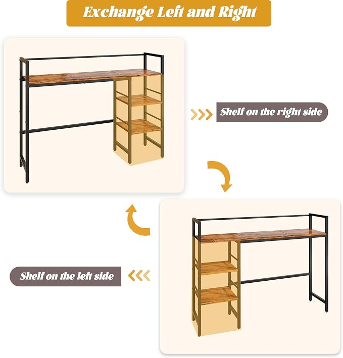 HavenlyYouth Desk Shelf with LED Light Strip, 3-Tier Storage Desktop Organizer - Image 7