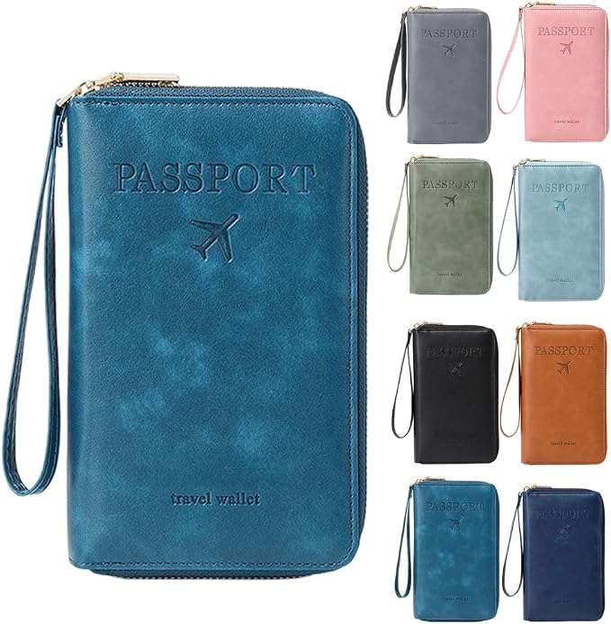 RFID Passport Holder for Wallet, RFID Blocking Document Organizer Clutch Bag by ANYSENTHome