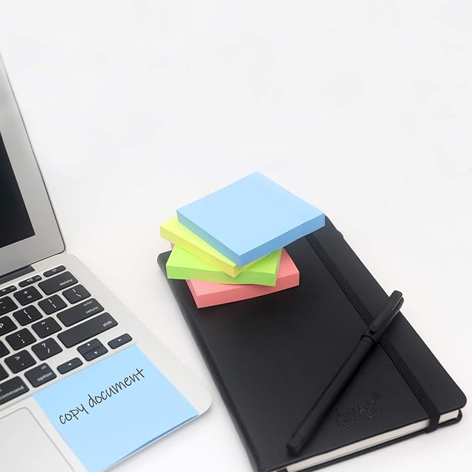 Sticky Notes 3x3, Self-Stick Notes, 36 Pads, 100 Sheets/Pad, Assorted Colors Stickies, Easy to Post Notes for Study, Works, Daily Life (36)-DeskLoop Office