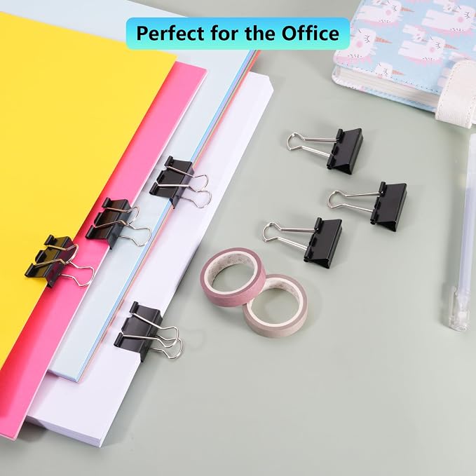 60PCS Medium Binder Clips, 1-1/4 Inch, Metal Paper Clamps - Image 7