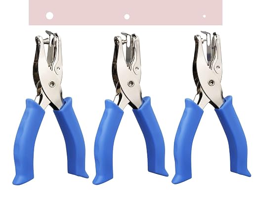 KINGSUPER 3 Pcs Single Hole Punch, 1/8”and 1/16”Small Hole Puncher by KINGSUPER