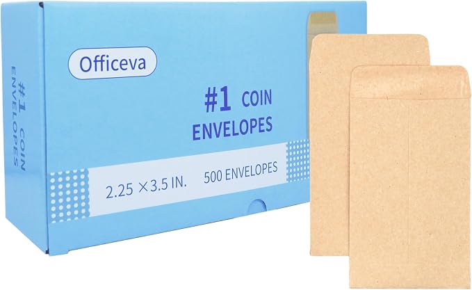 Budgenix #1 500 Pcs Small Coin Envelopes 2.25" x 3.5" by Unknown
