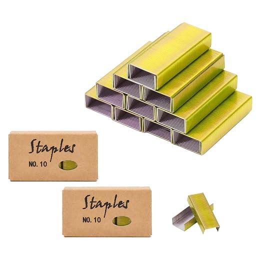 Yellow Gold No.10 Staples Mini Staple Refill 1000/Box 2 Boxes/Pack 2000 Count by MEIYITIAN