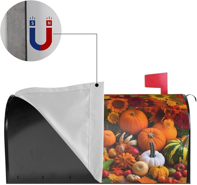 Fall Pumpkin Welcome Magnetic Mailbox Cover, Mailbox Wrap Decorative - Image 4