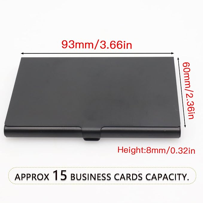 2-Pack Black Aluminum Business Card Holder Slim Flip Pocket Case | aluminum - Image 2