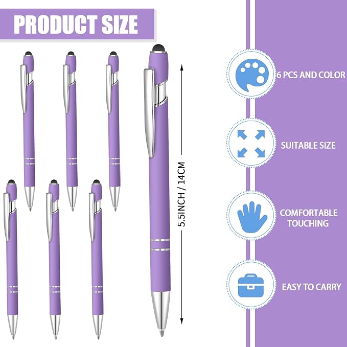 6 Pcs Blue Ink Ballpoint Pen - Image 2